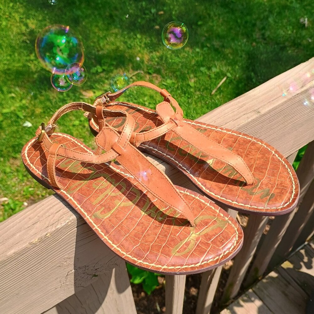 Sam Edelman Gigi Thong Sandal Kona Brown Leather size 6 (women)